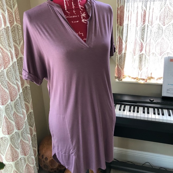 Mauve Tunic top WITH POCKETS!! - Picture 2 of 3